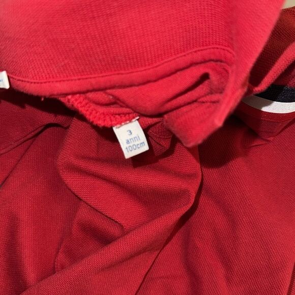 Moncler Red Kids Polo with Logo & Stripe Detail 3Y - Picture 8 of 8